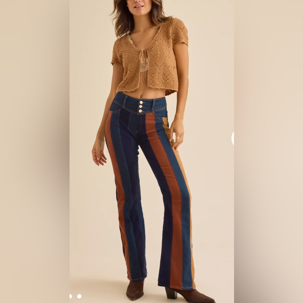 Altar'd State Multicolor Striped Flare Jeans
NWT